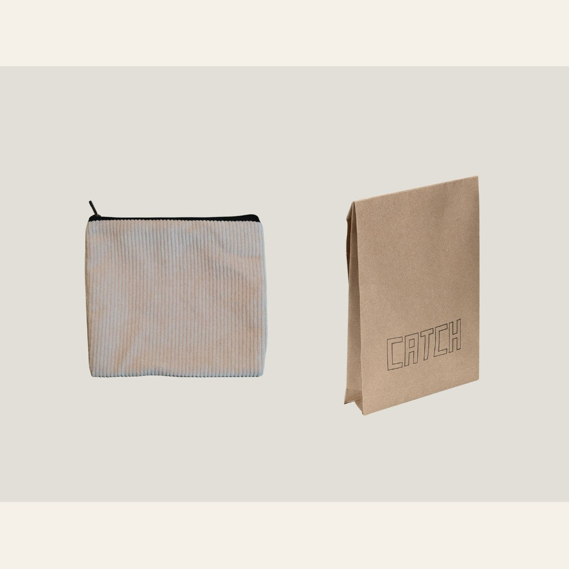 Corduroy travel bag and CATCH return mailer