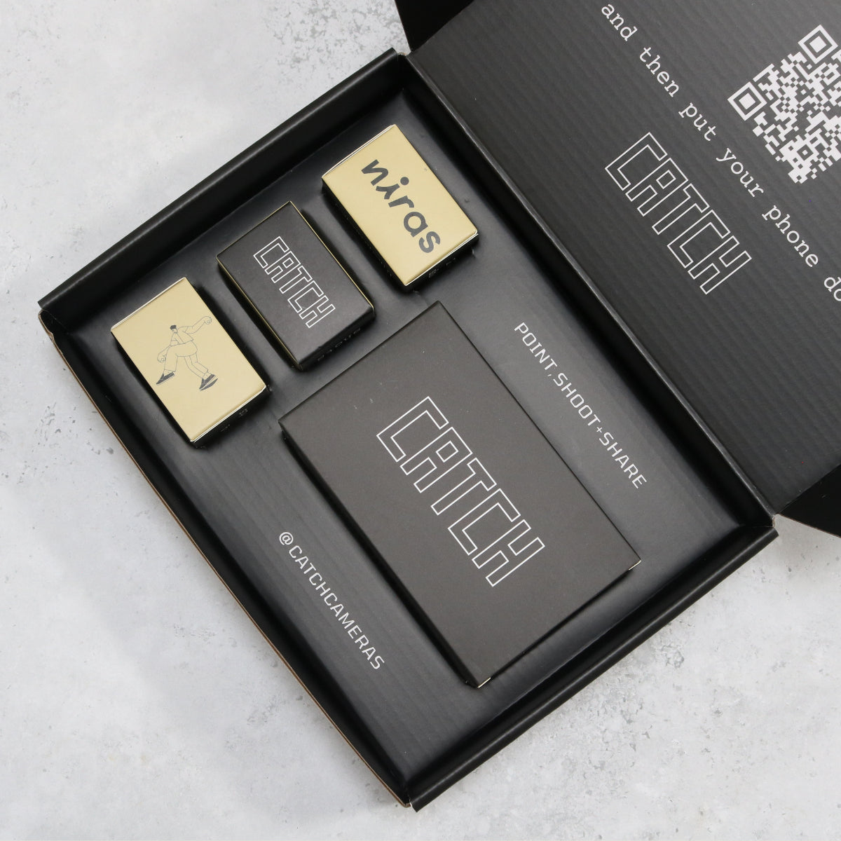 CATCH starter kit box: reusable camera, film and mailer