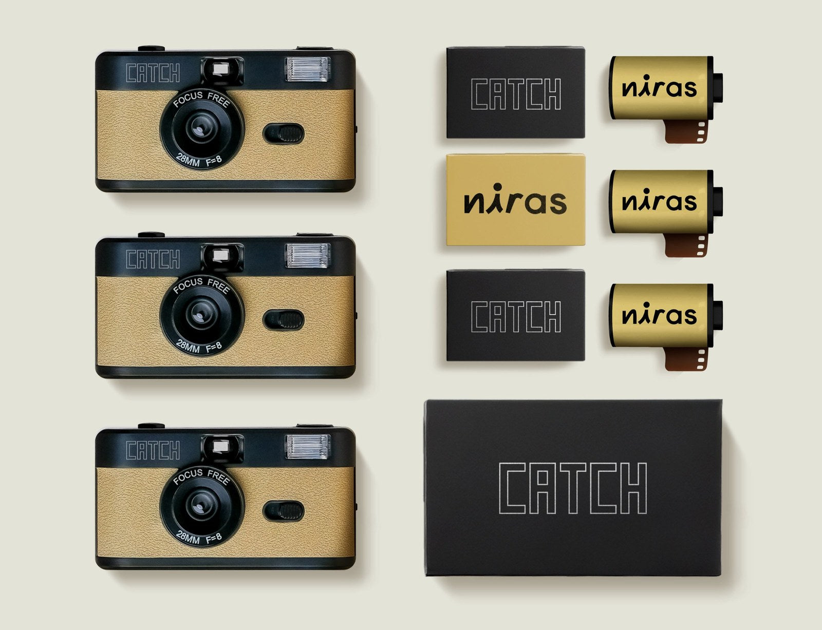 CATCH cameras with Niras 35mm film and boxes