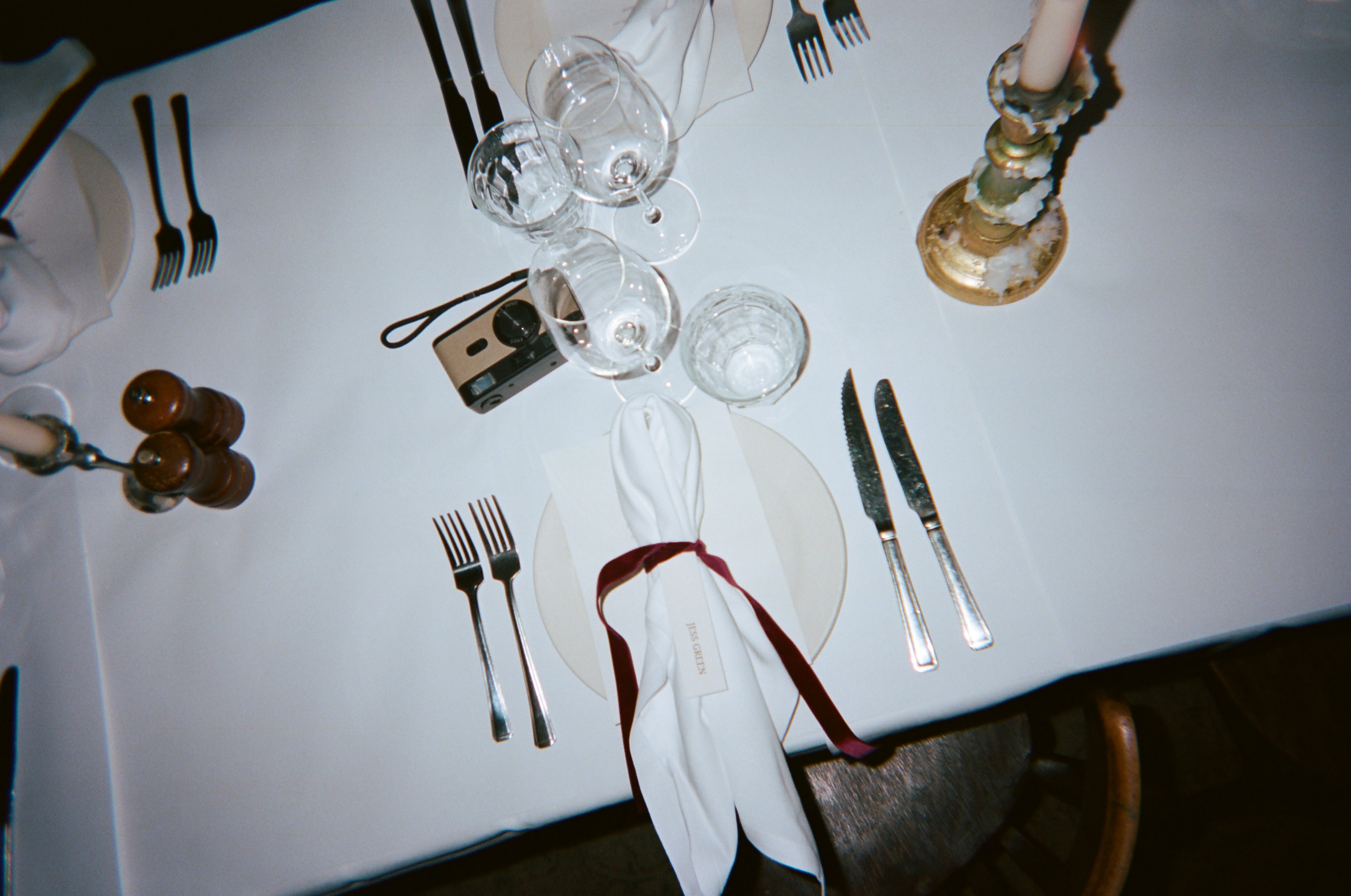 Wedding table set with a CATCH camera